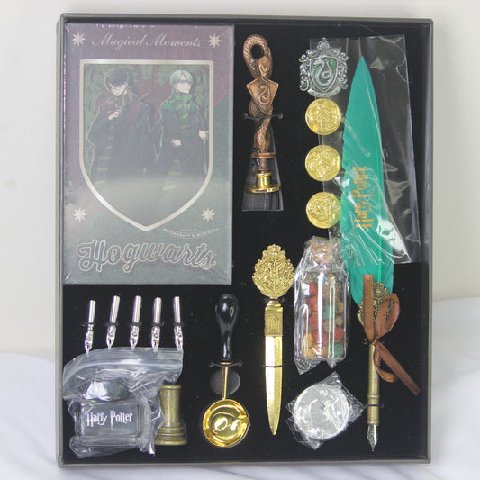 Slytherin Wizard’s Calligraphy & Stationery Gift Box – Premium Hogwarts Writing Set (Green)