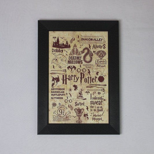 Harry Potter Magical Collage Wall Frame | Wizarding World Vintage Art Poster