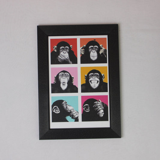 Monkey Expressions Pop Art Frame