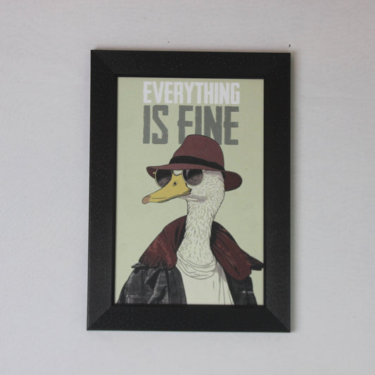 Everything Is Fine – Quirky Duck Wall Frame