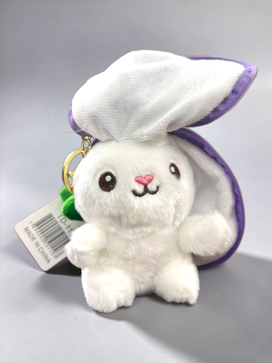 White Bunny Plush Keychain