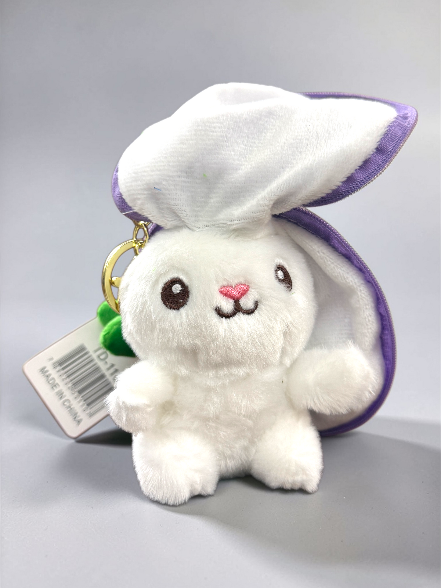 White Bunny Plush Keychain