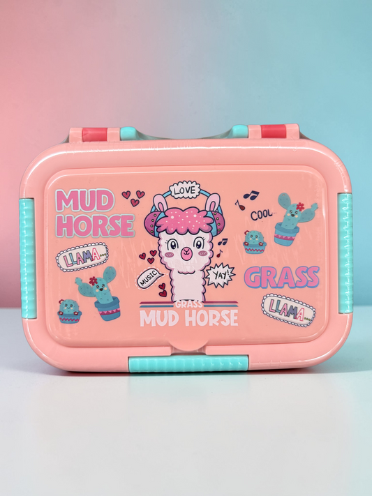 Cute Llama Mud Horse Lunch Box