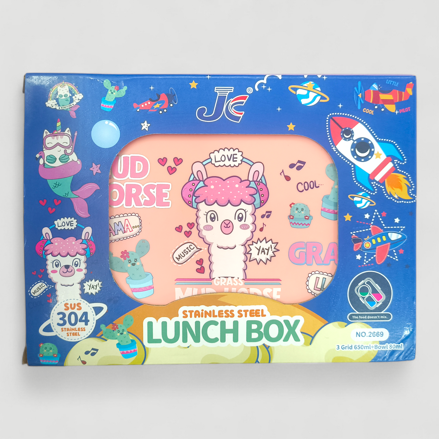 Cute Llama Mud Horse Lunch Box