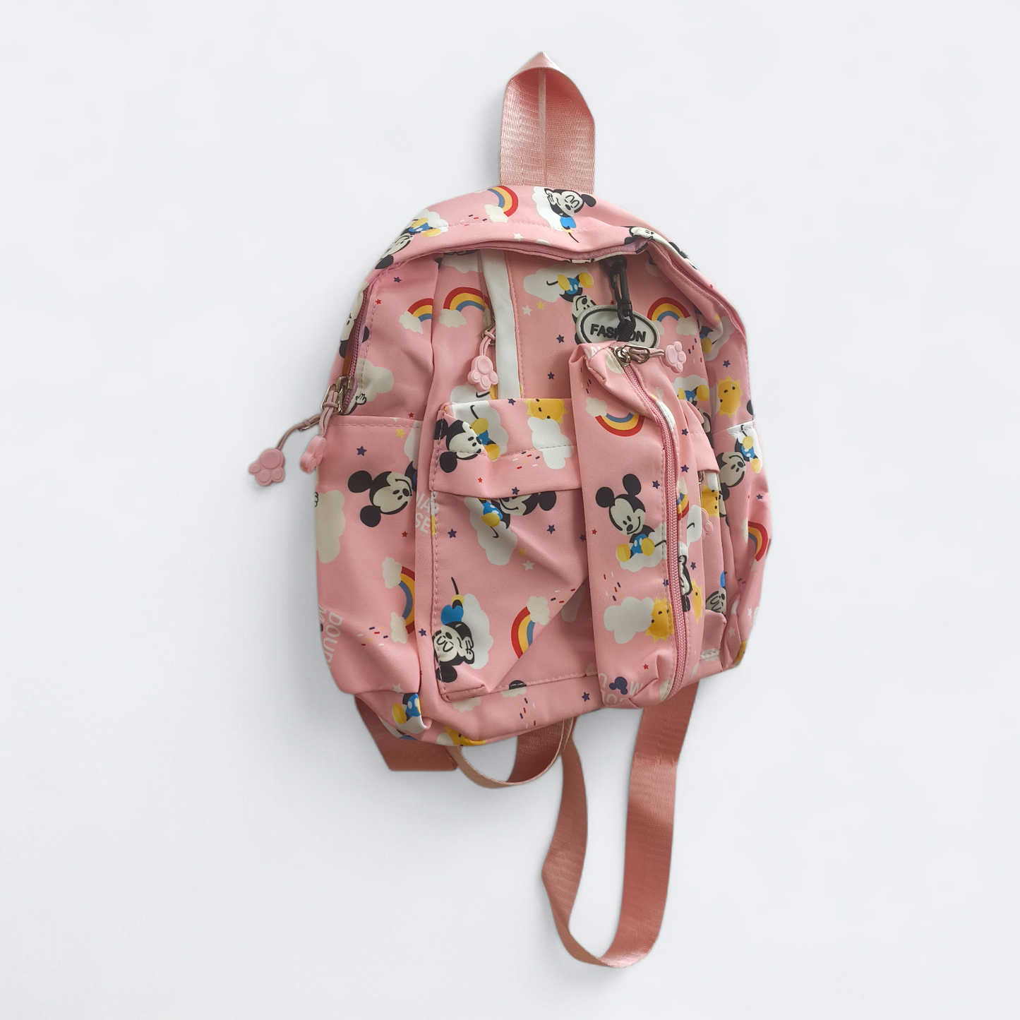 Cute Cartoon Printed Pink Kids Backpack