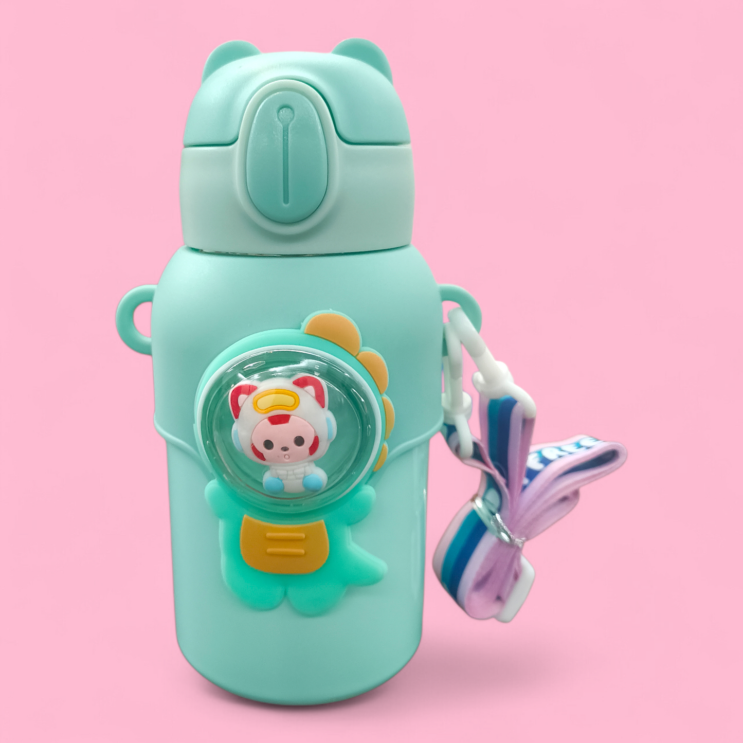 Cute Bunny Cartoon Kids Water Bottle with Straw
