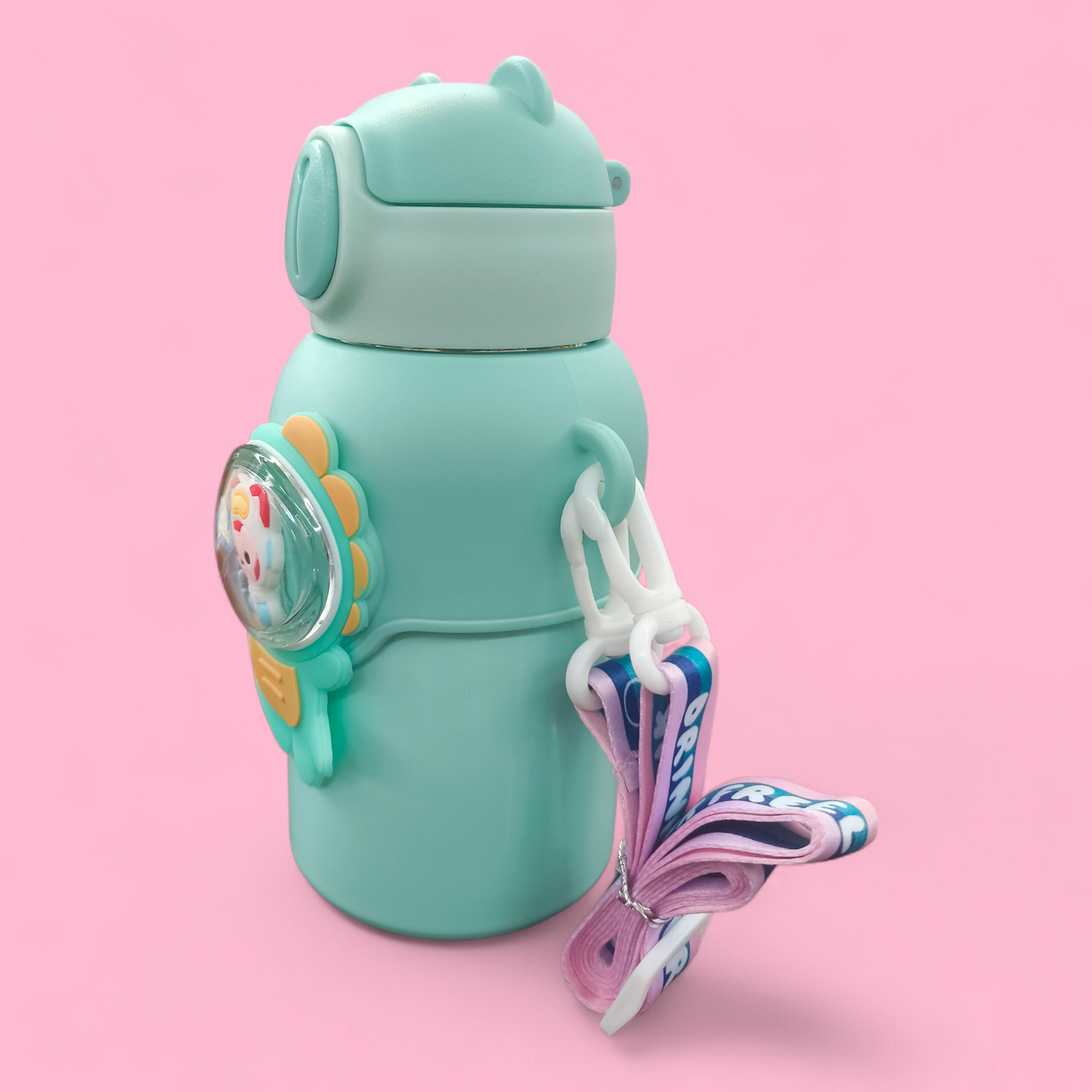 Cute Bunny Cartoon Kids Water Bottle with Straw