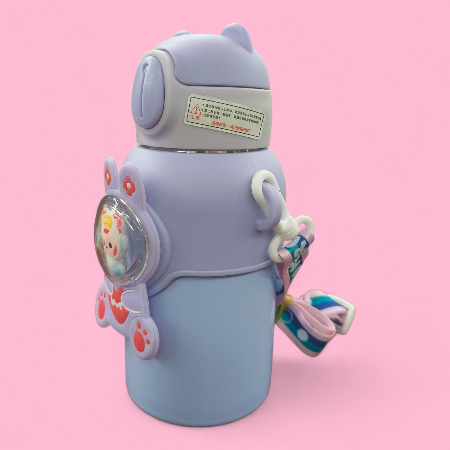 Cute Bunny Cartoon Kids Water Bottle with Straw