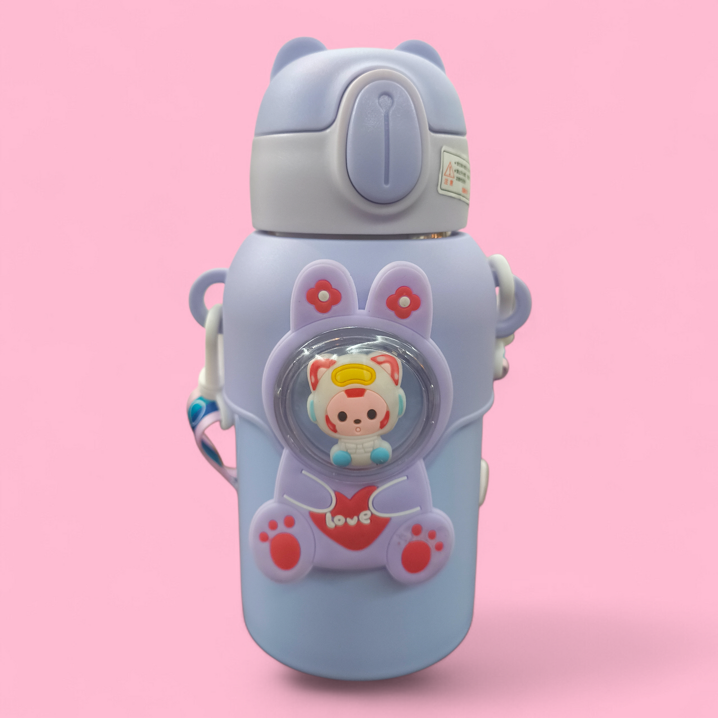 Cute Bunny Cartoon Kids Water Bottle with Straw
