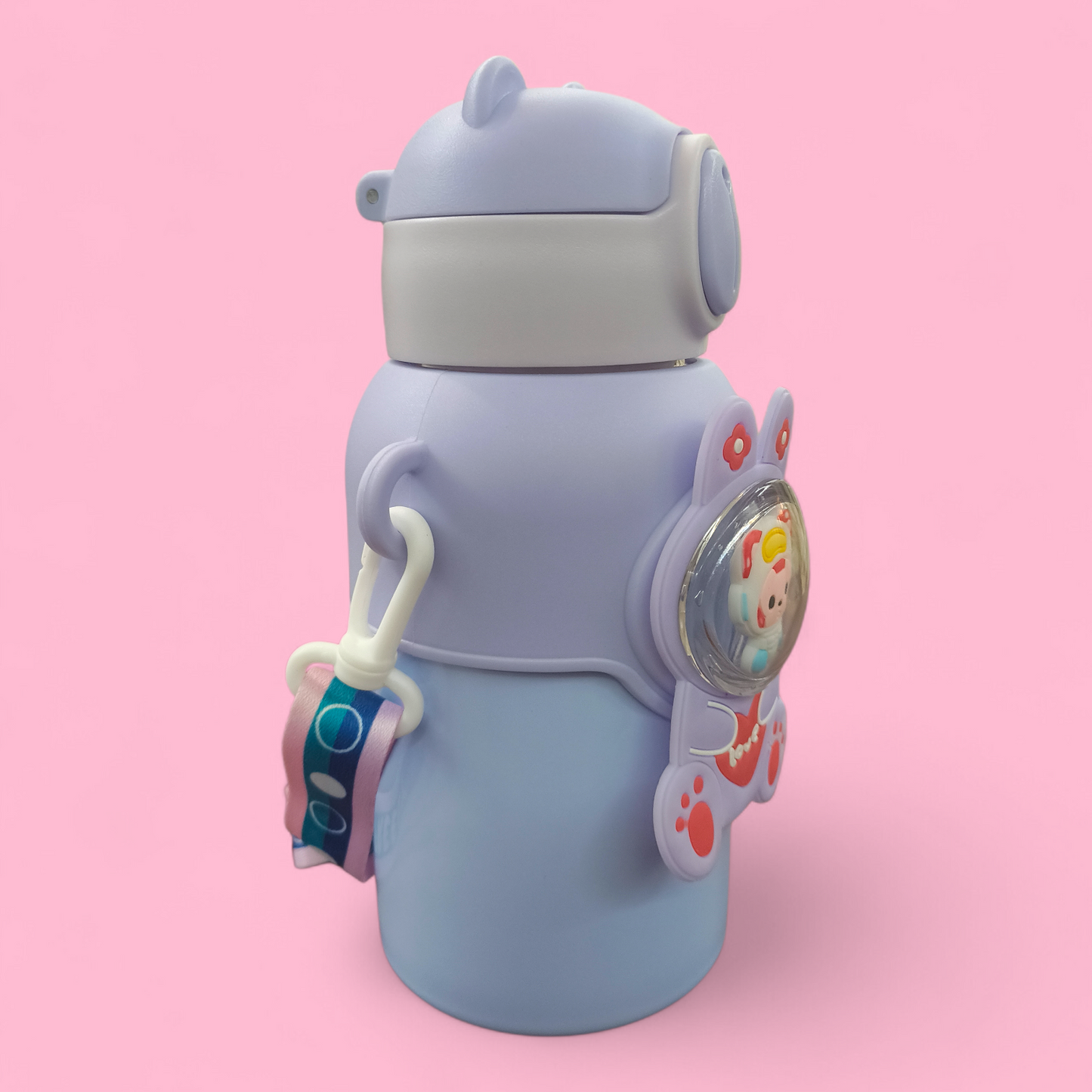 Cute Bunny Cartoon Kids Water Bottle with Straw