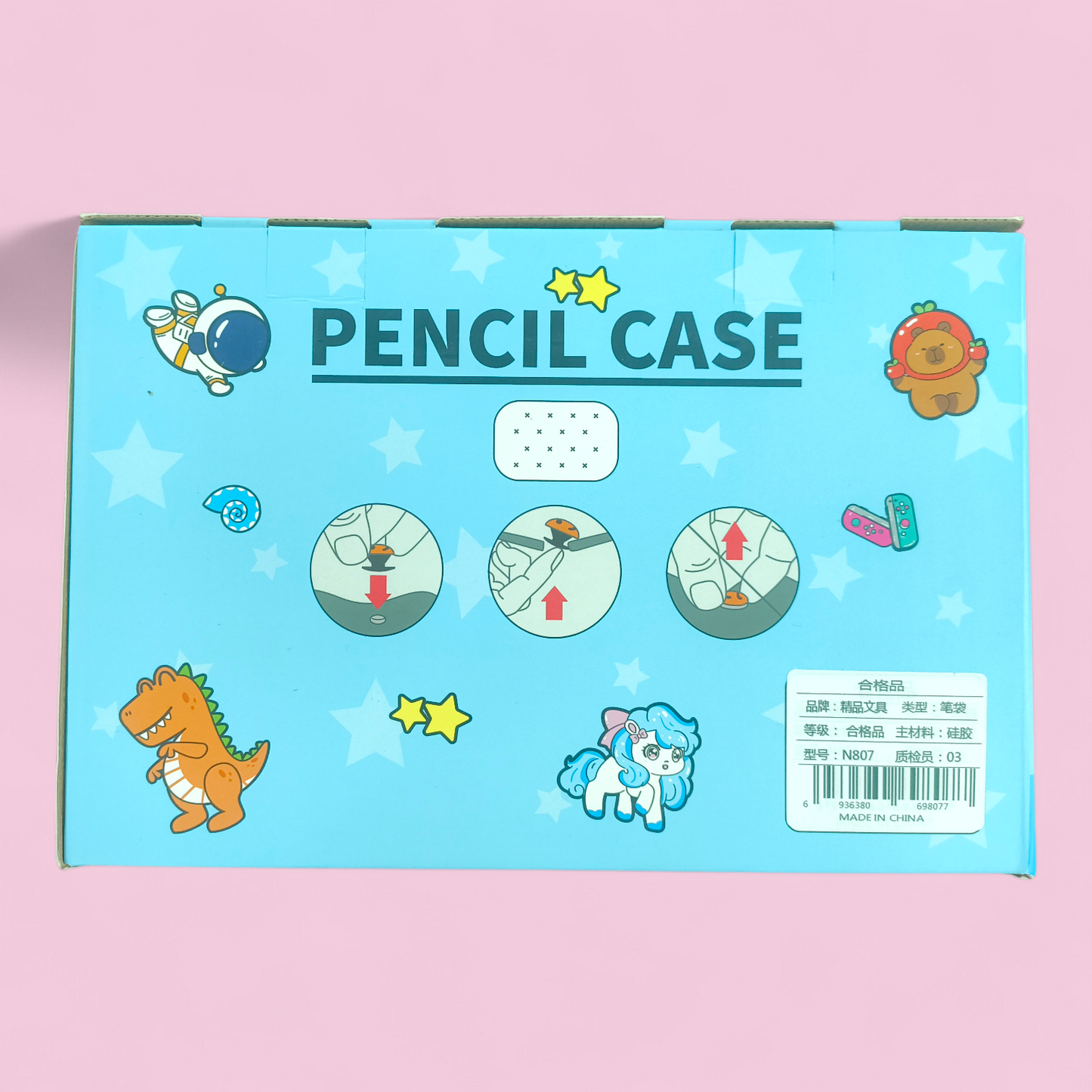 Kids Cartoon Sticker Pencil Case