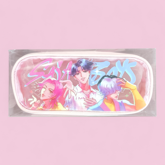 Trendy Cartoon Printed Pencil Pouch for Kids