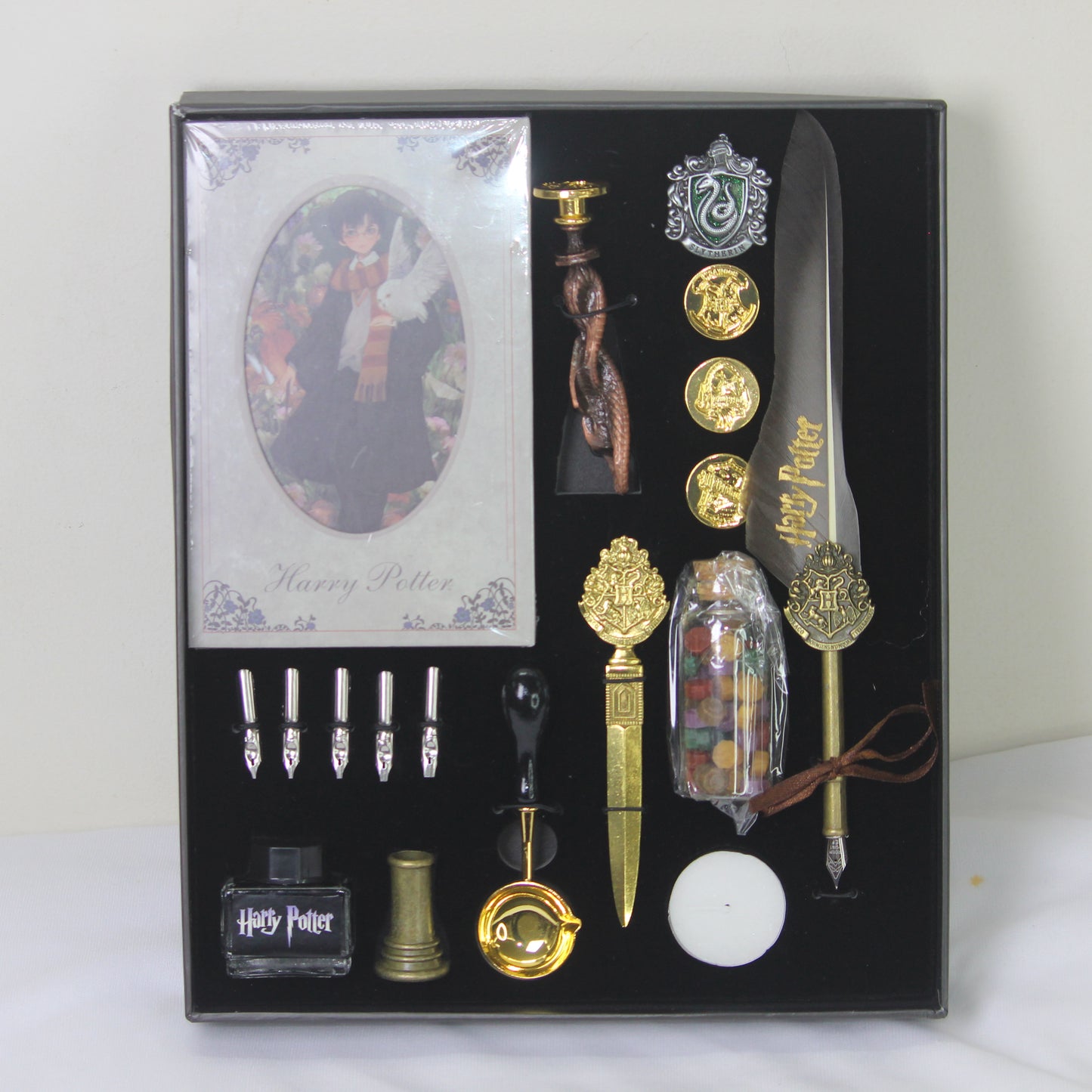 Harry Potter Wizard’s Calligraphy & Stationery Gift Box – Premium Hogwarts Writing Set (Black)