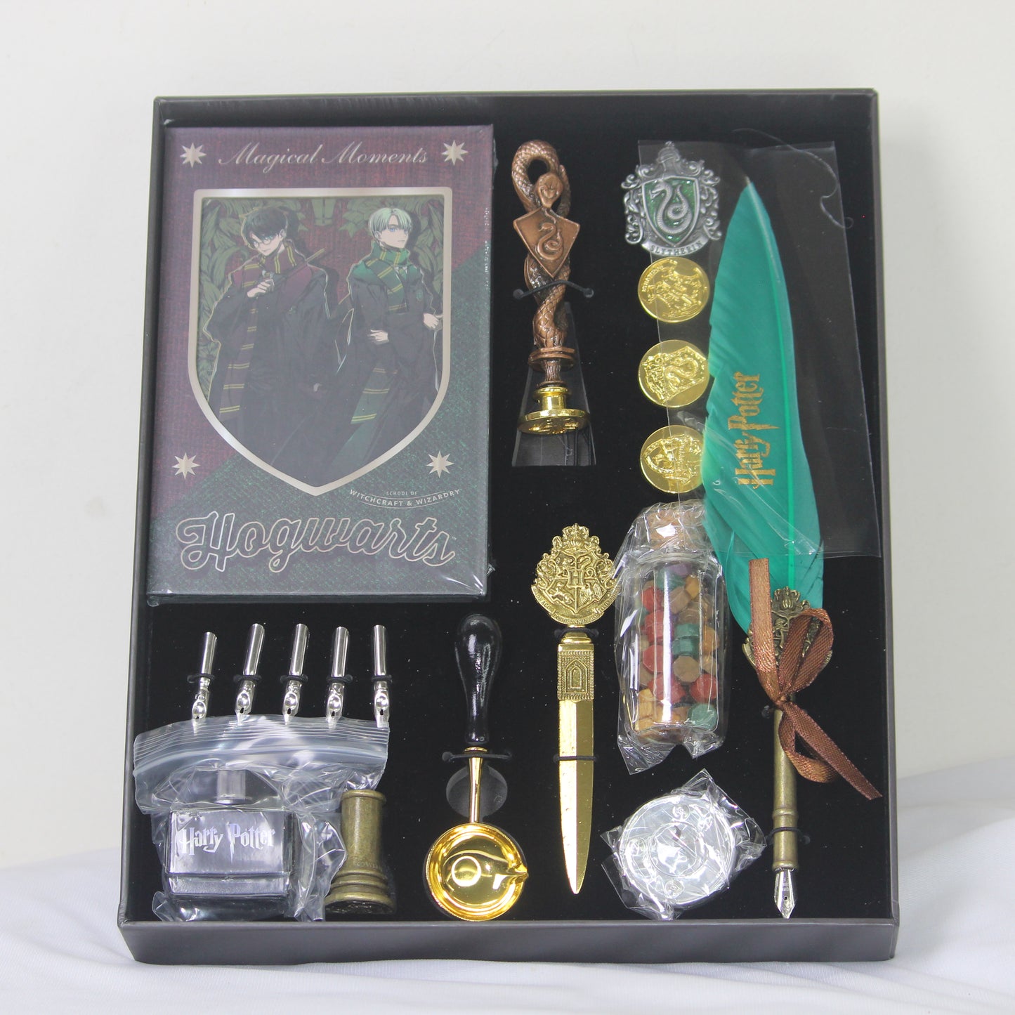 Slytherin Wizard’s Calligraphy & Stationery Gift Box – Premium Hogwarts Writing Set (Green)