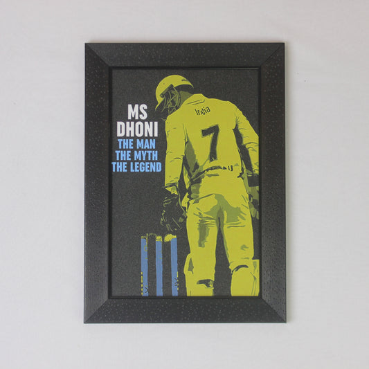 MS Dhoni – The Man, The Myth, The Legend | Iconic Cricket Wall Frame