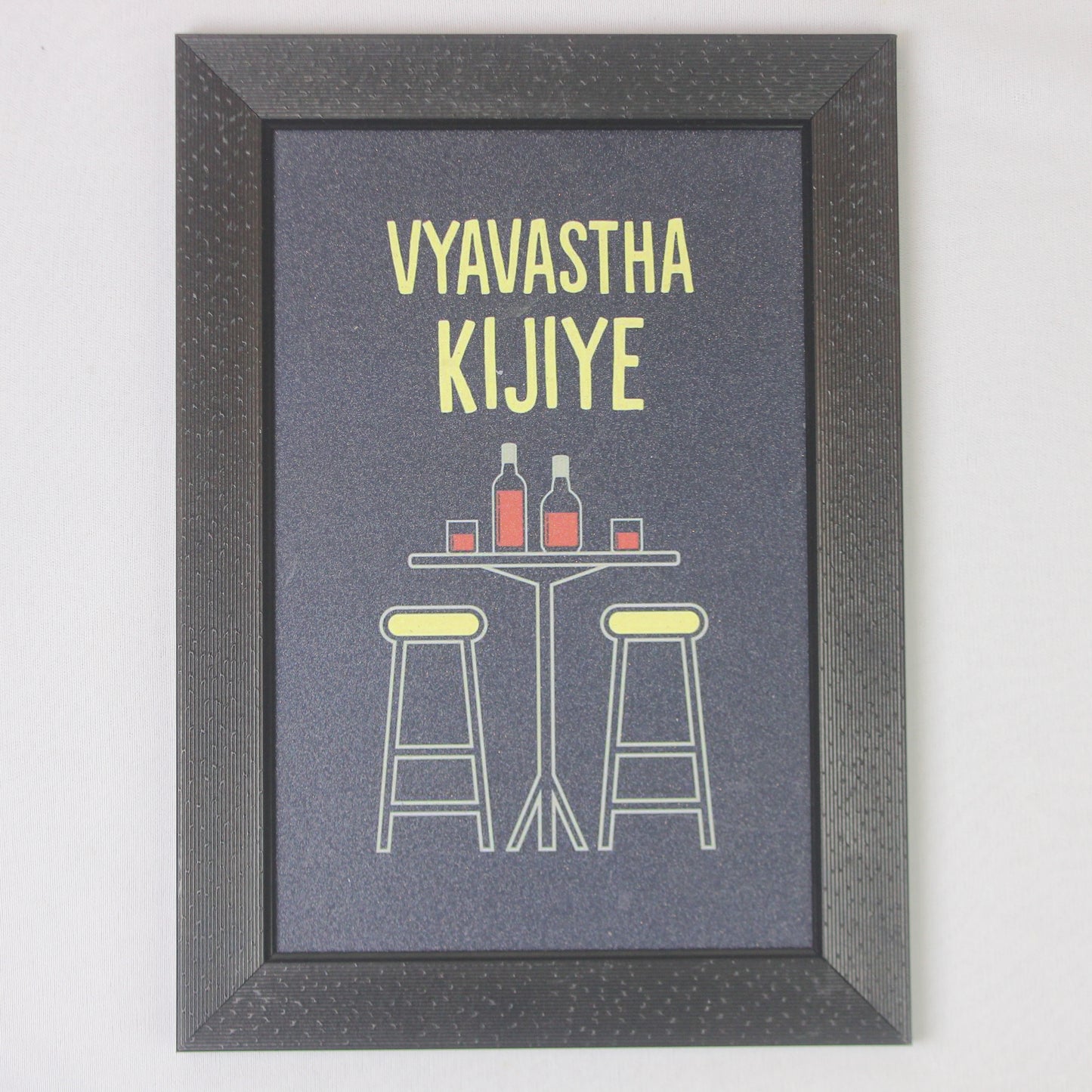 “Vyavastha Kijiye” Funny Hindi Quote Wall Frame – Quirky Bar & Home Décor