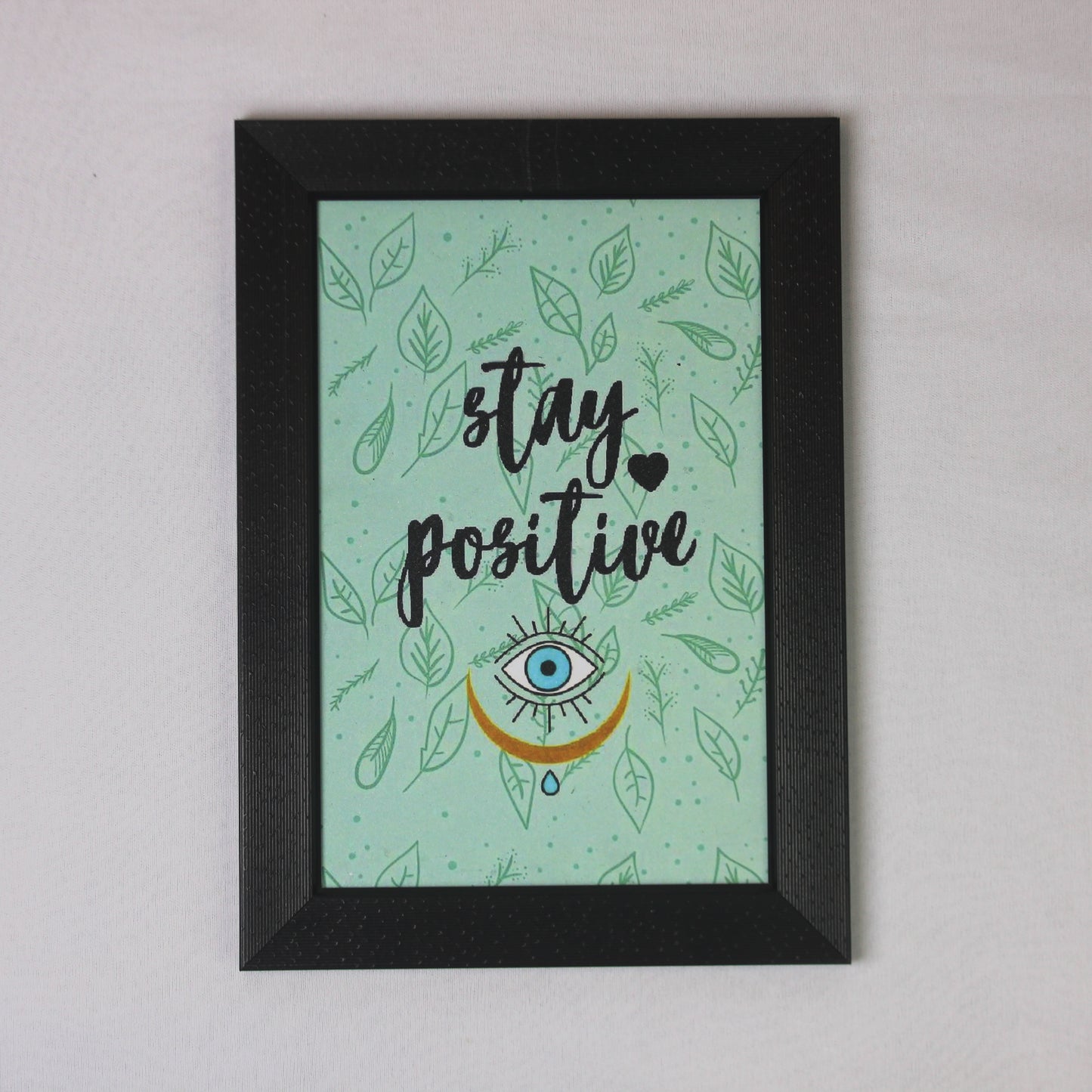 Stay Positive Evil Eye Wall Frame – Aesthetic Motivation & Protection Décor