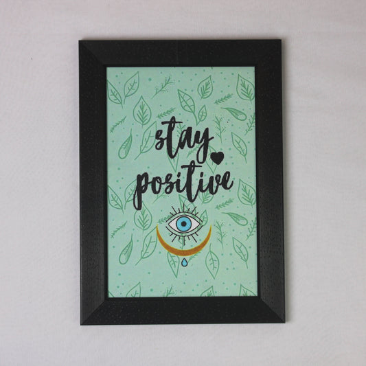 Stay Positive Evil Eye Wall Frame – Aesthetic Motivation & Protection Décor
