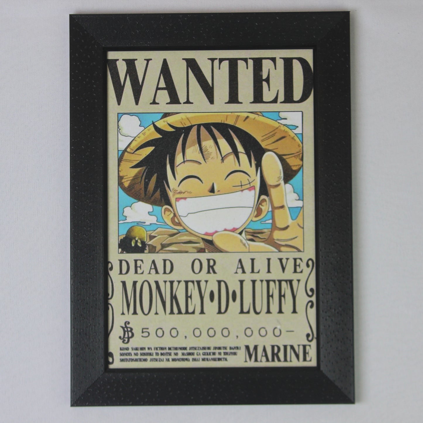 Monkey D. Luffy “Wanted” Poster – Framed Anime Wall Art