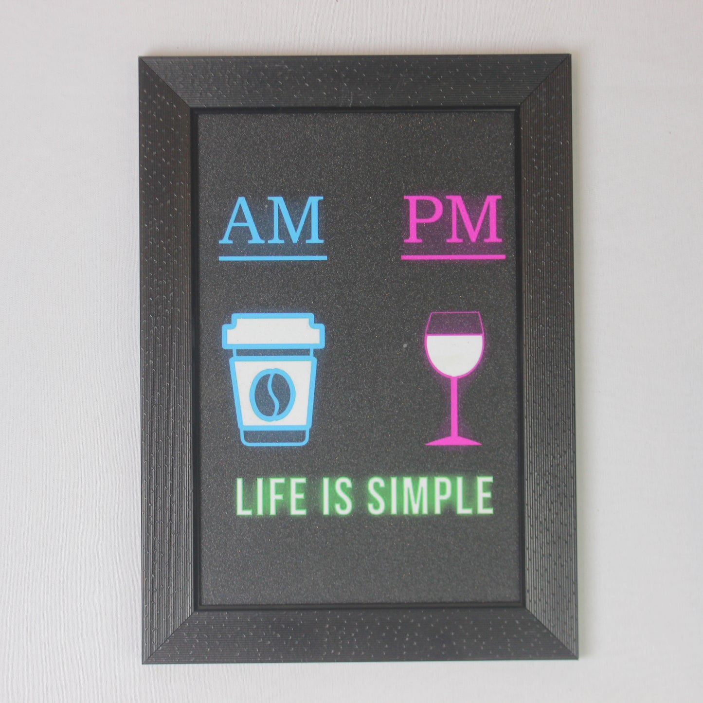 AM–PM Life Is Simple – Coffee & Wine Wall Art Frame