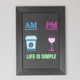 AM–PM Life Is Simple – Coffee & Wine Wall Art Frame