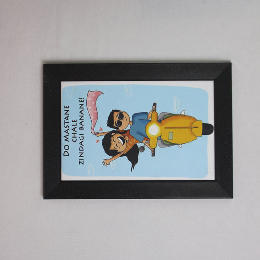 “Do Mastane Chale Zindagi Banane” – Quirky Couple Wall Art Frame