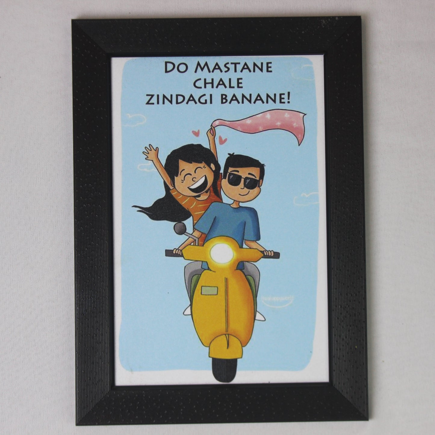 “Do Mastane Chale Zindagi Banane” – Quirky Couple Wall Art Frame