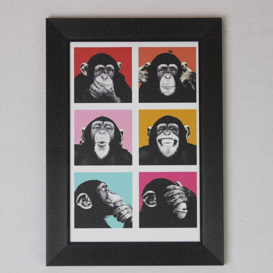 Monkey Expressions Pop Art Frame