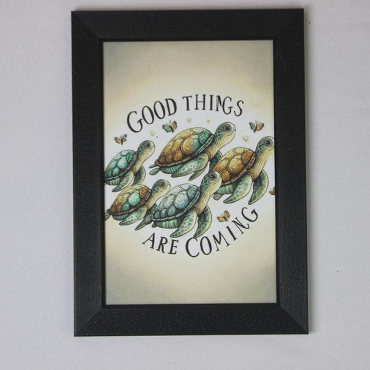 “Good Things Are Coming” Turtle Motivation Wall Frame