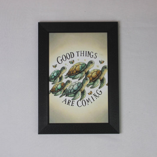 “Good Things Are Coming” Turtle Motivation Wall Frame