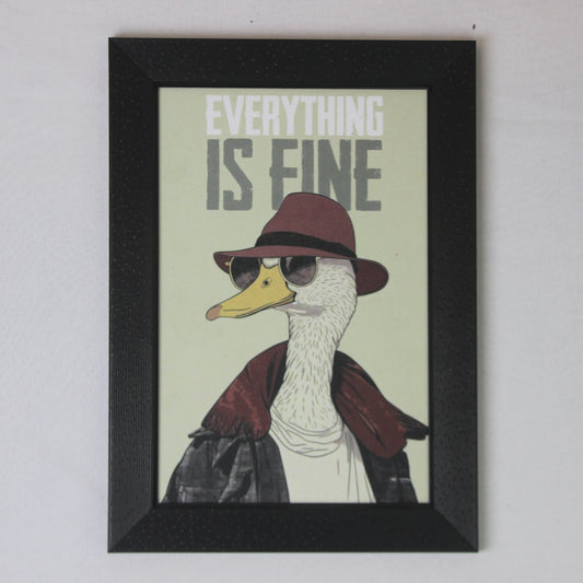 Everything Is Fine – Quirky Duck Wall Frame