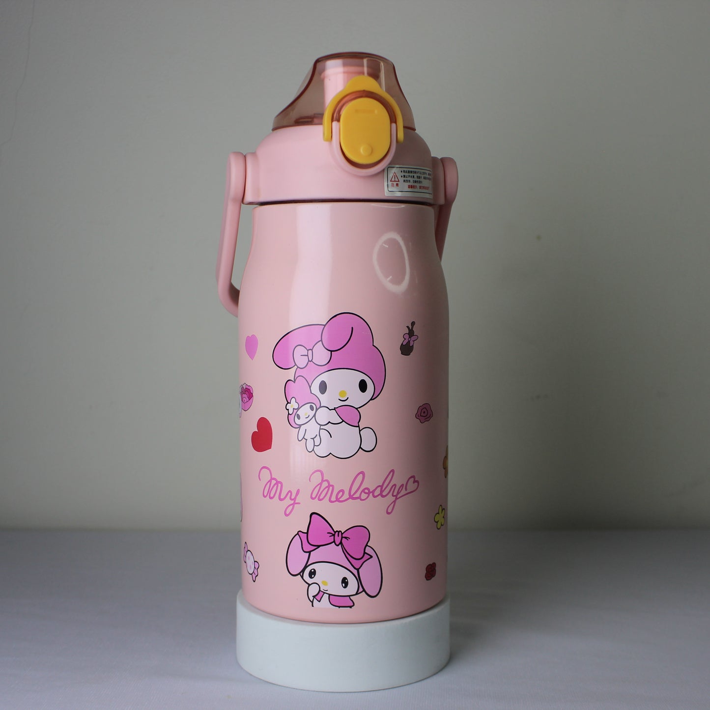 Cute Pink Kids Insulated Water Bottle with Flip-Top Lid | Leak-Proof Cartoon Sipper Bottle for School & Travel